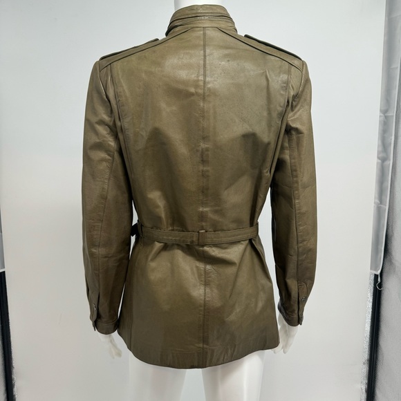 VTG MARC BUCHANAN PELLE PELLE LEATHER Jacket Women’s 9/10 Distressed Green - Picture 2 of 16